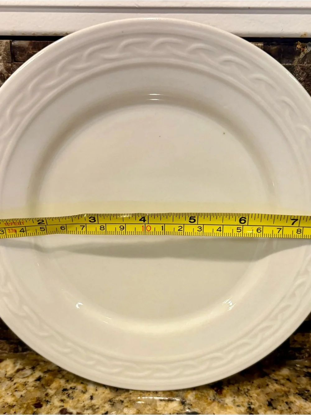 Gala Salad Plate By Block~ Set of 6 Braided Scroll Border 7.75 inches